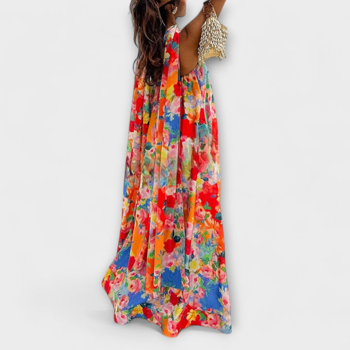 Harlow - Robe maxi florale épaules dénudées