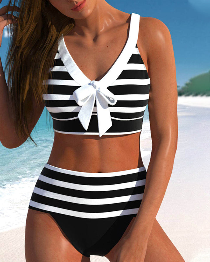 Sophie Montreux | Bikini rayé taille haute