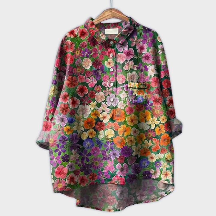 Magdalena - Blouse faite main pour femme à design floral