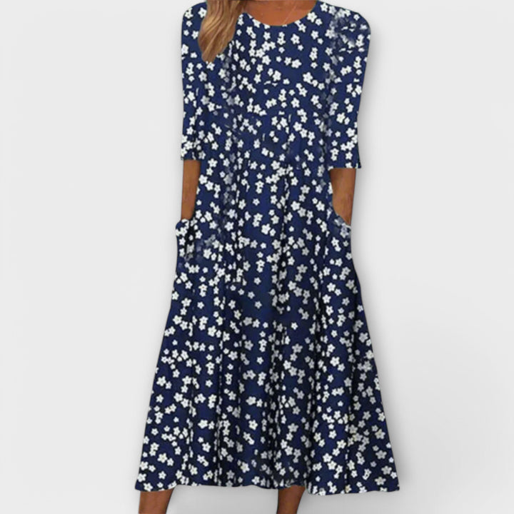 Paula - Élégante robe fleurie en tissu premium