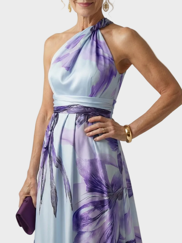 Emilia | Robe maxi à col licou et imprimé floral