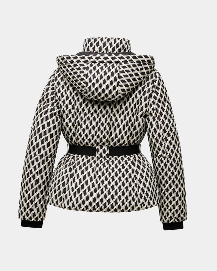 ÉLODIANE | VESTE MATELASSÉE BEIGE À CEINTURE