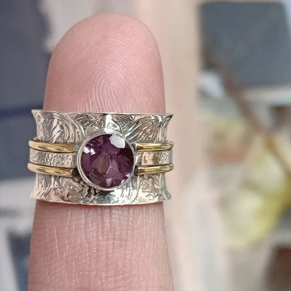 Bague de méditation bohème avec cristal