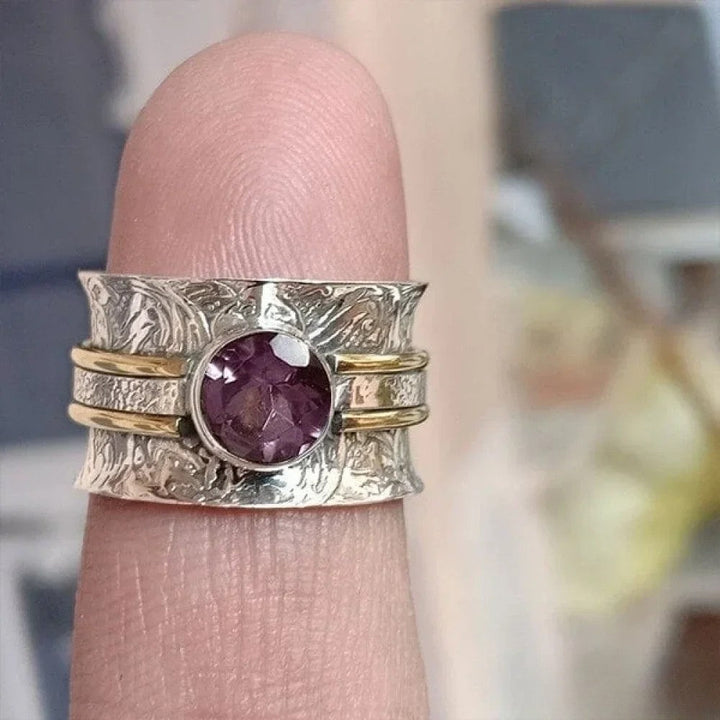 Bague de méditation bohème avec cristal