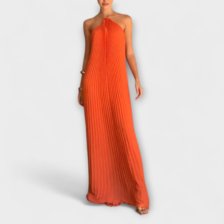 Poppy | Robe chic à encolure plissée