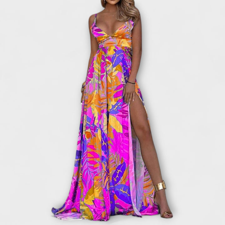 Audrey - Robe à bretelles et imprimé fleuri pour femme