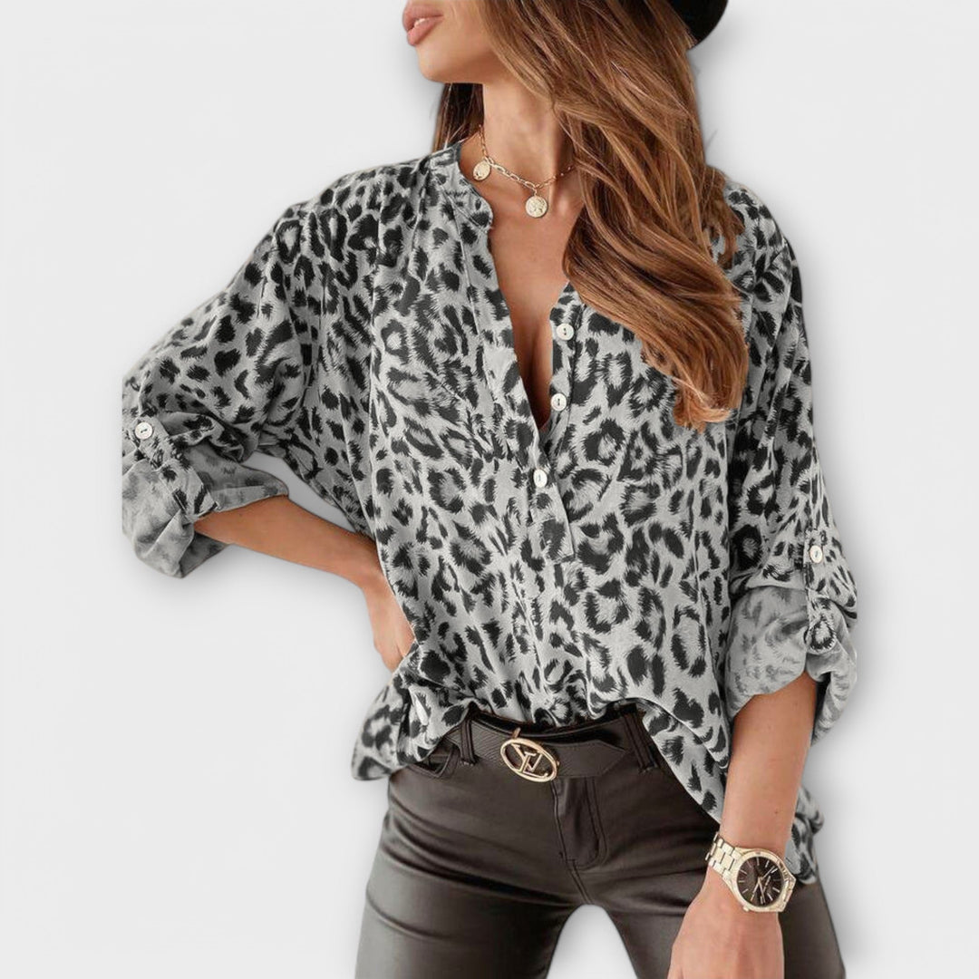 Clara - Blouse tendance à motif léopard