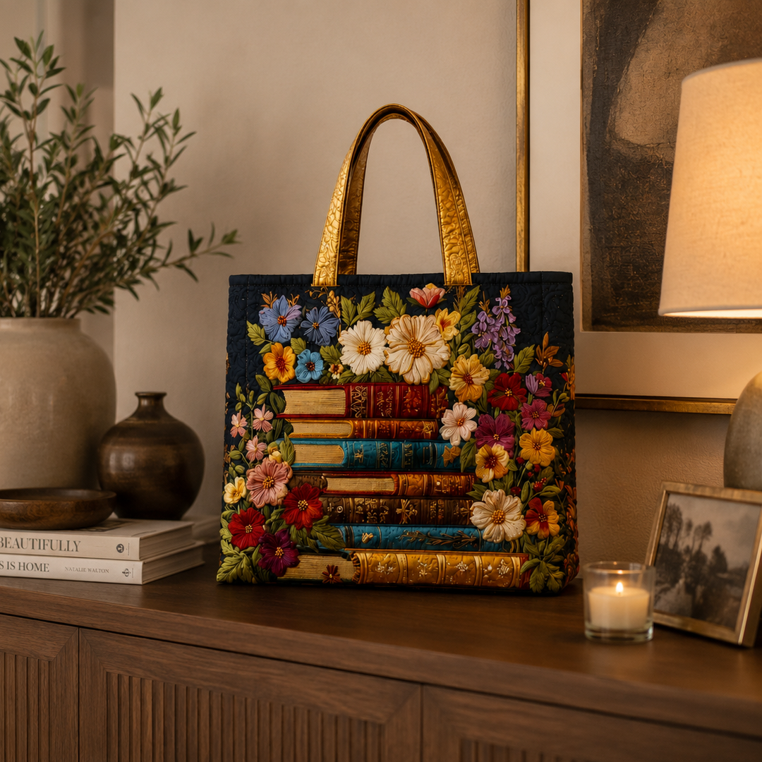 SAC MATELASSÉ | FLORAL ET LIVRES