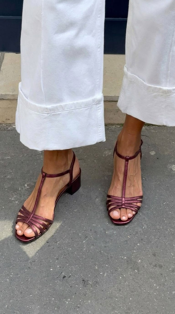 Ladina | Sandales dorées à talons pour le quotidien