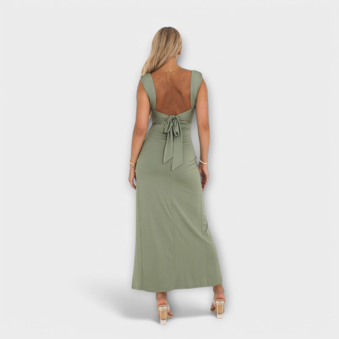 Ellie | Robe midi à laçage dans le dos
