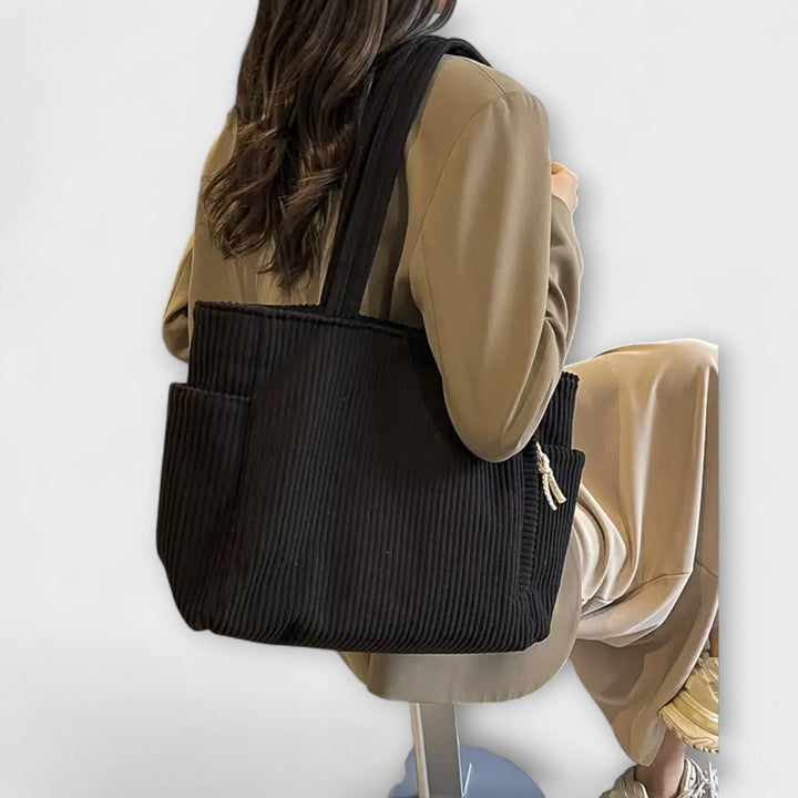 Tilda – Sac cabas en maille côtelée avec détail de cordon