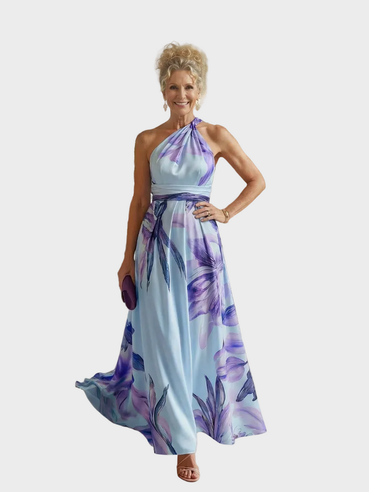 Emilia | Robe maxi à col licou et imprimé floral
