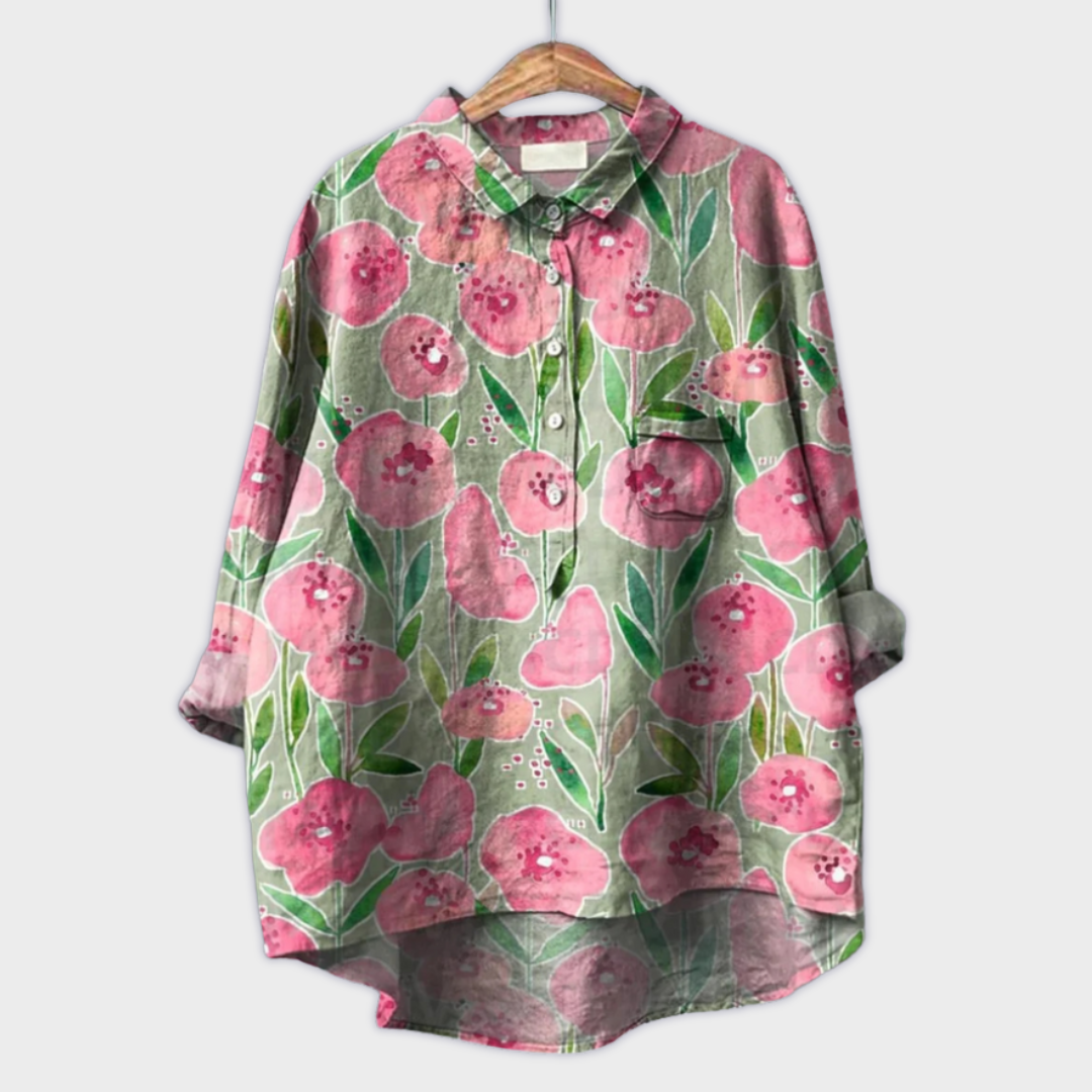 Magdalena - Blouse faite main pour femme à design floral
