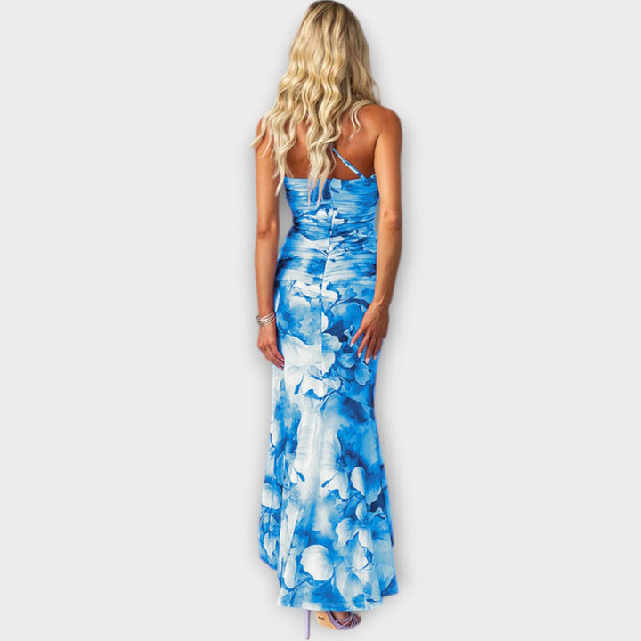 Pia | Robe maxi à drapé d'un côté