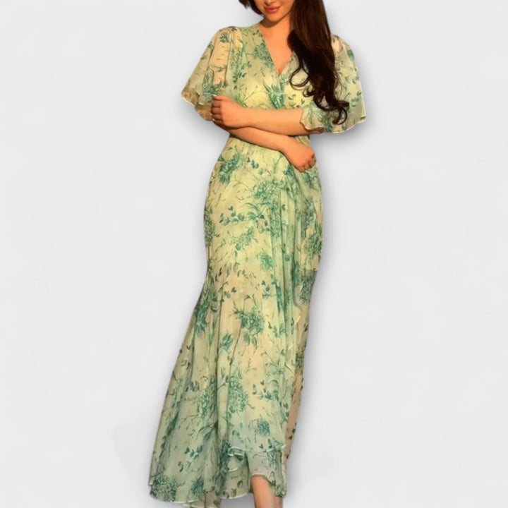 Lana - Chic robe florale à col en V