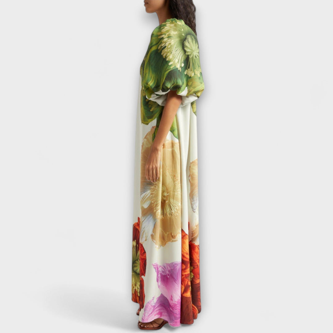 Melody - Robe maxi florale asymétrique