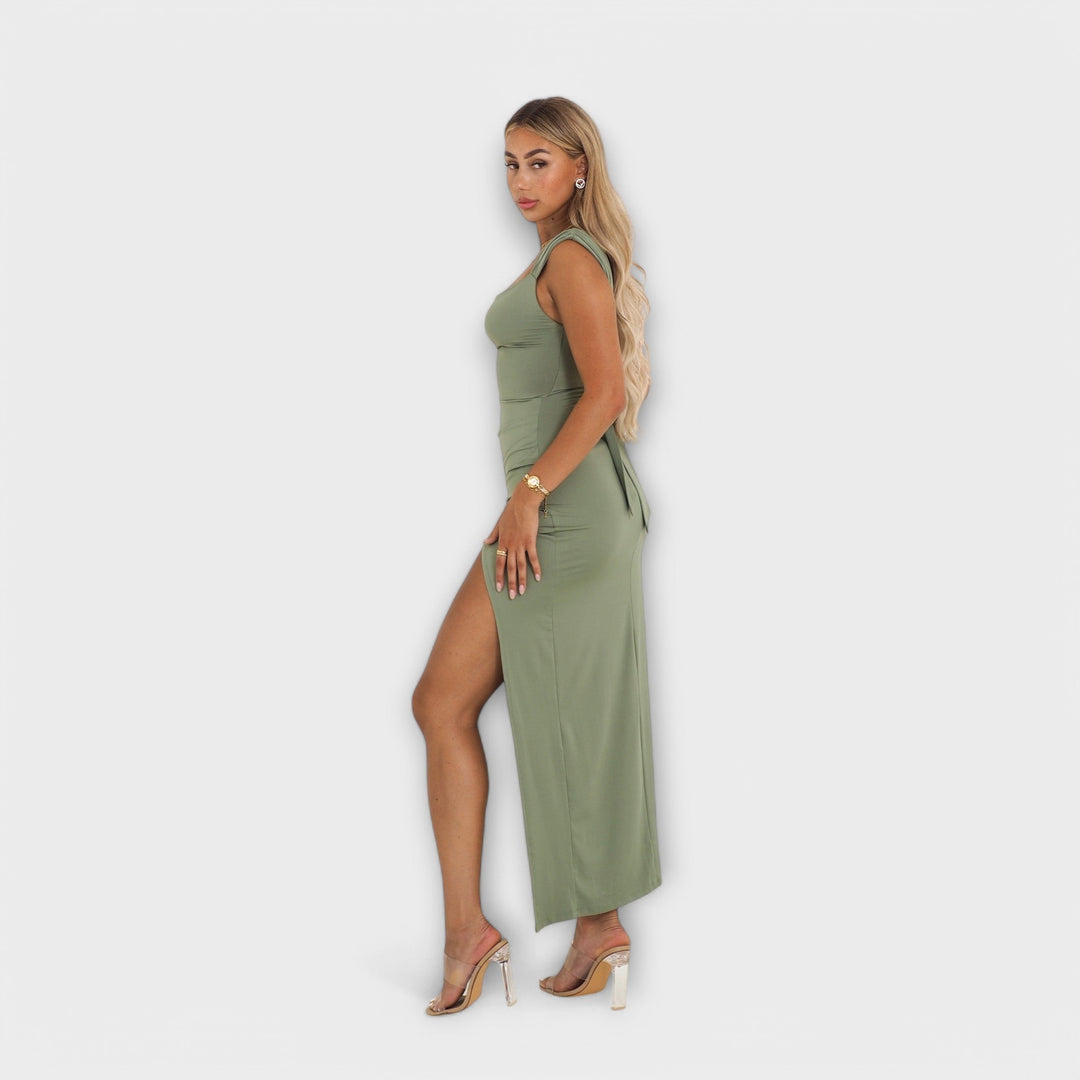 Ellie | Robe midi à laçage dans le dos