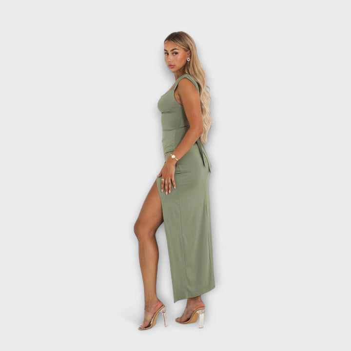 Ellie | Robe midi à laçage dans le dos