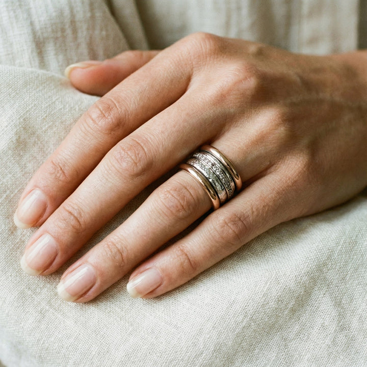 Bague en or vintage à superposition épaisse