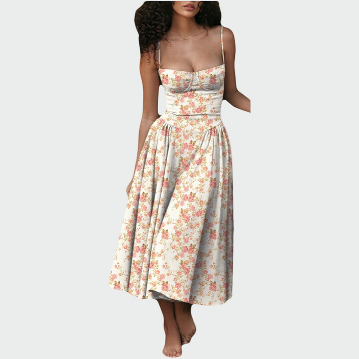 Jaroslava | Robe maxi en satin à haut structuré