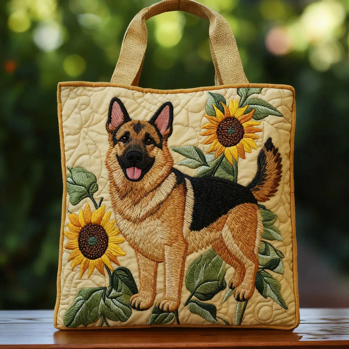 SAC MATELASSÉ | FLORAL GERMAN SHEPHERD