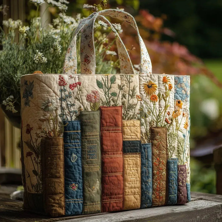 SAC MATELASSÉ | LIVRES ET FLEURS