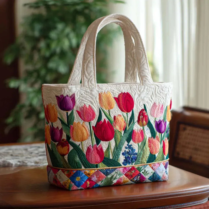 SAC MATELASSÉ | JARDIN DE TULIPES