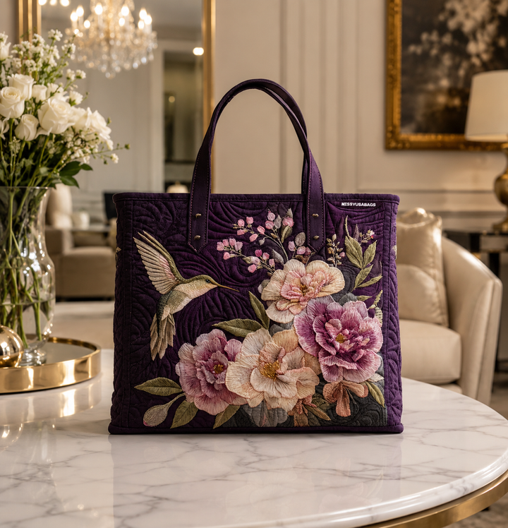 SAC MATELASSÉ | COLIBRIS ET ORCHIDÉES
