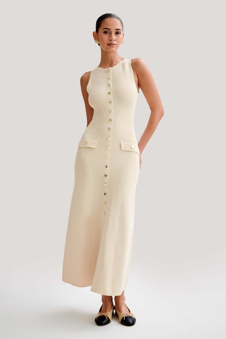 Gabriela | Élégante robe en maille sans manches