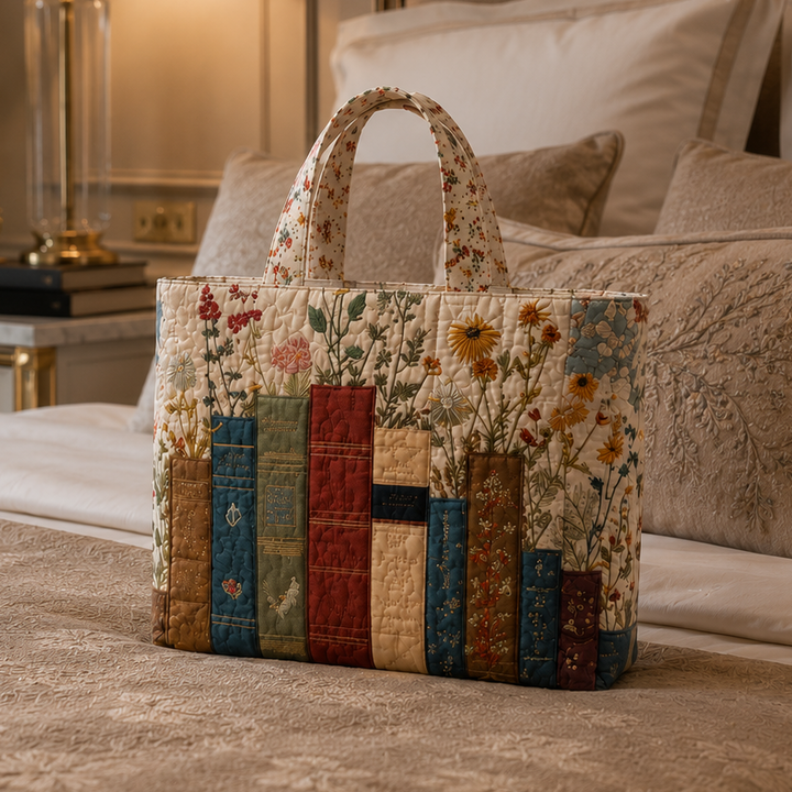SAC MATELASSÉ | LIVRES ET FLEURS