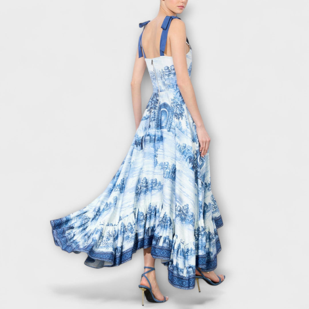 Lucia - Charmante robe maxi fleurie