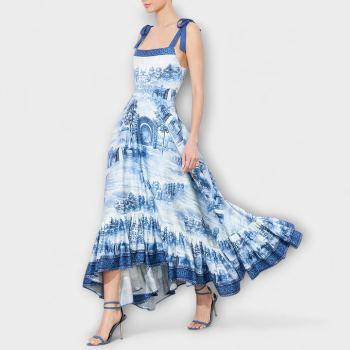 Lucia - Charmante robe maxi fleurie