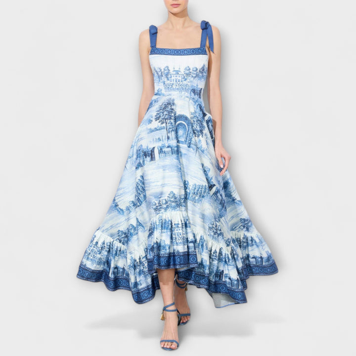 Lucia - Charmante robe maxi fleurie
