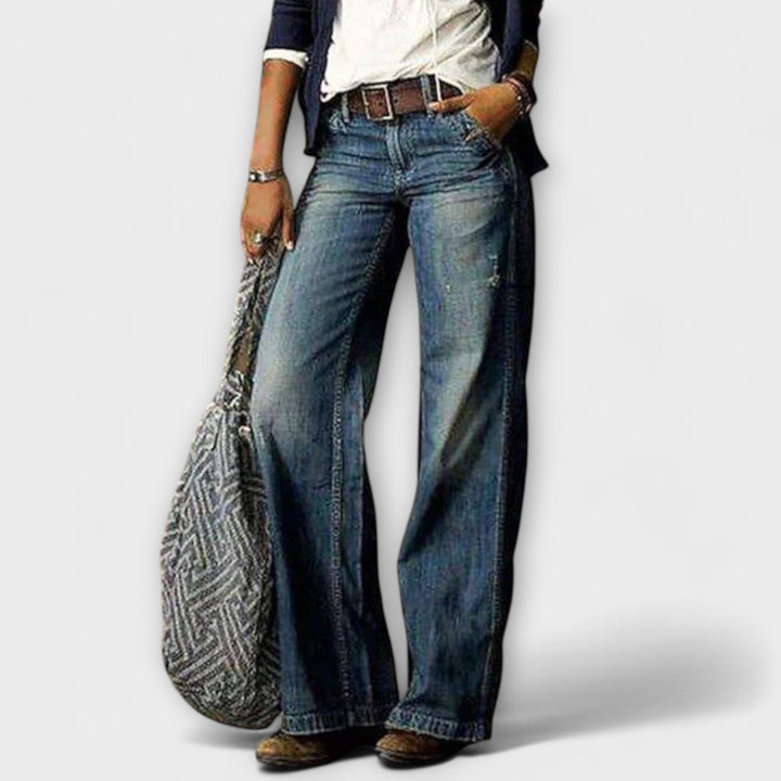 Cess - Pantalon en denim à jambes larges