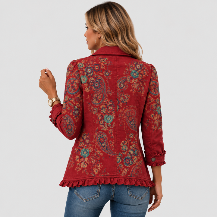 FAYRENE | VESTE BOHÈME PAISLEY À VOLANTS