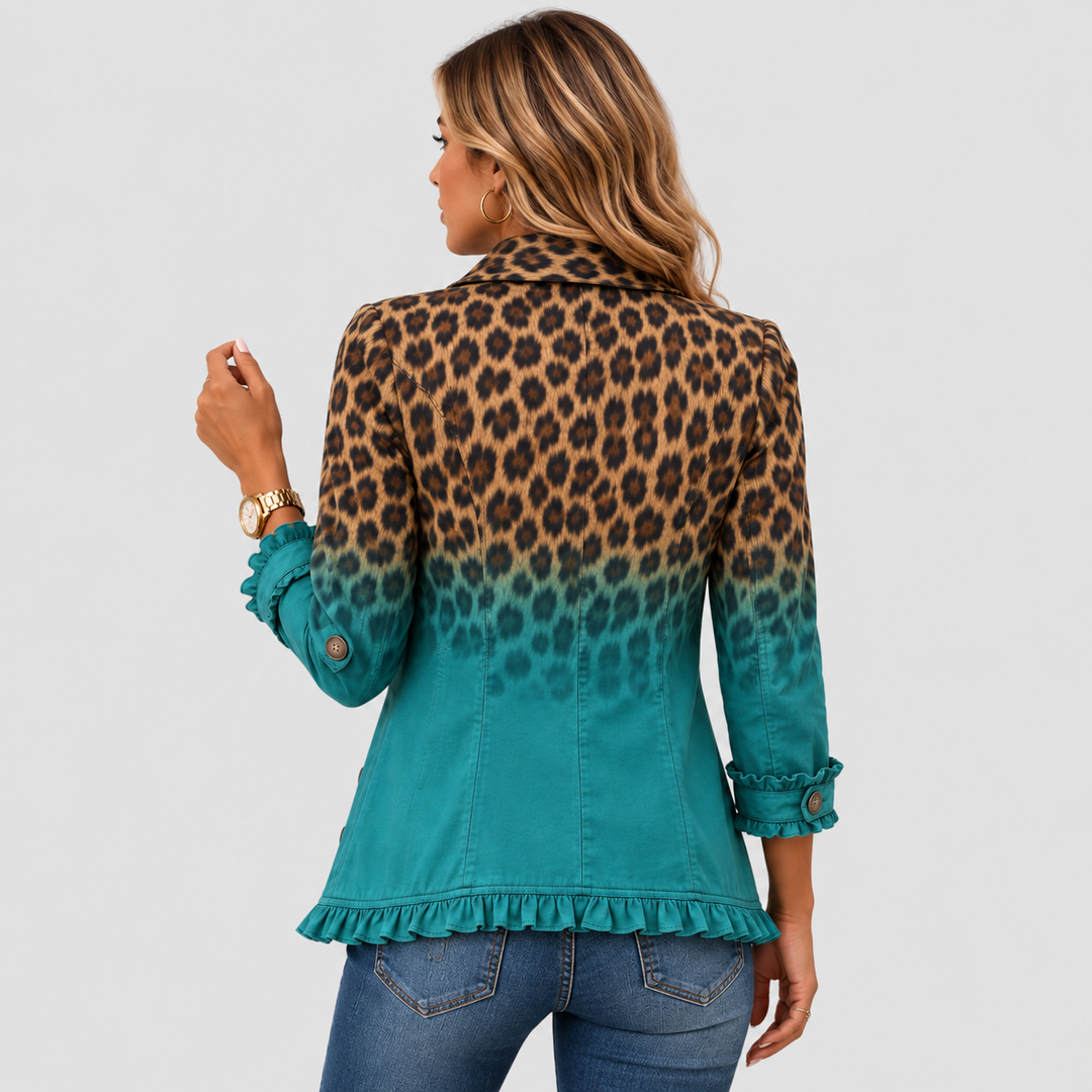 ELSPETH | BLAZER LÉOPARD OMBRÉ À VOLANTS