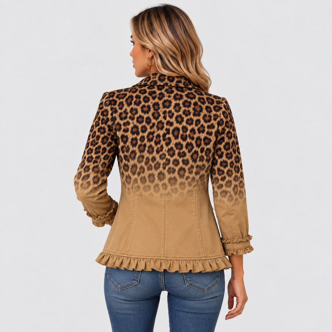 ELSPETH | BLAZER LÉOPARD OMBRÉ À VOLANTS