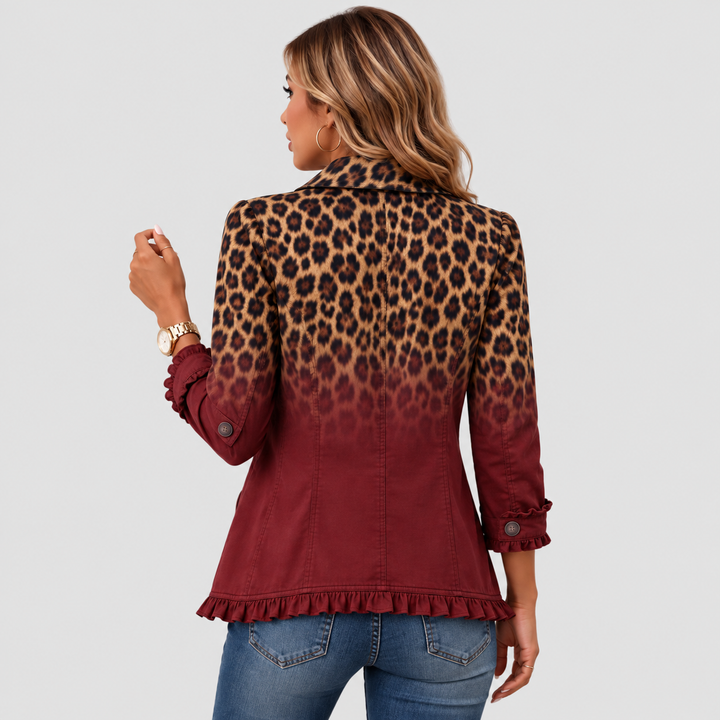 ELSPETH | BLAZER LÉOPARD OMBRÉ À VOLANTS
