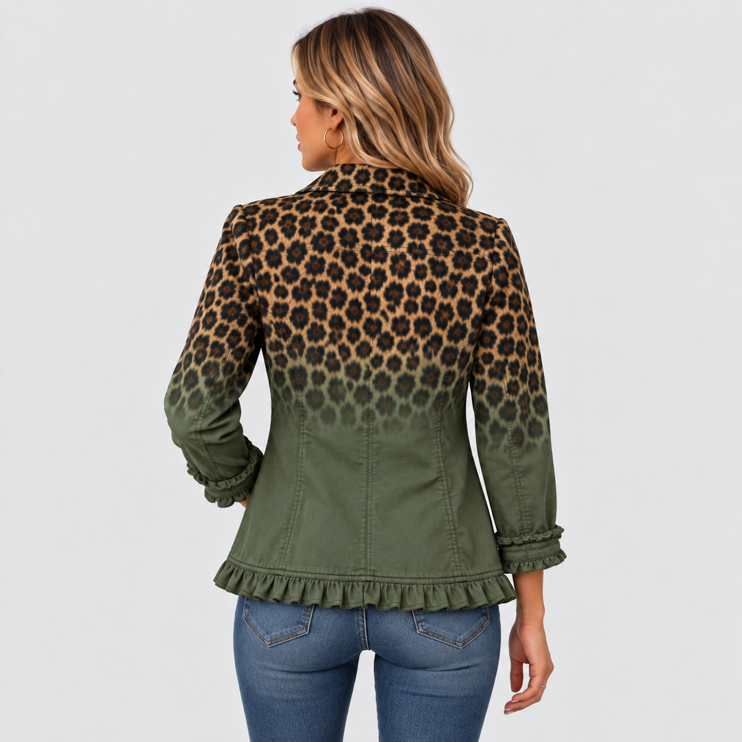 ELSPETH | BLAZER LÉOPARD OMBRÉ À VOLANTS