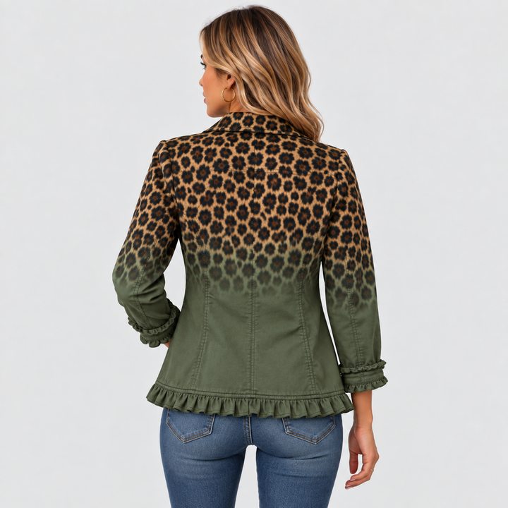 ELSPETH | BLAZER LÉOPARD OMBRÉ À VOLANTS