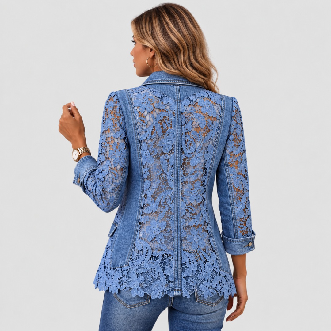 LACINDA | BLAZER À PANNEAUX EN DENTELLE FLORALE