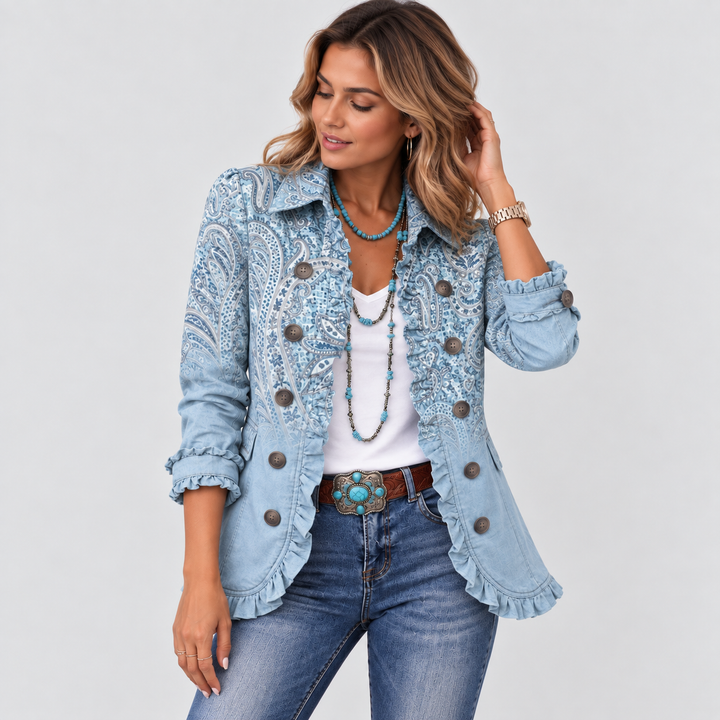 ESTRELLA | VESTE VINTAGE PAISLEY À VOLANTS