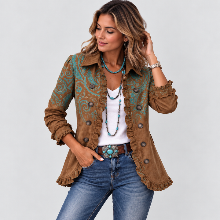 GOLDENRIDGE | VESTE PAISLEY À VOLANTS