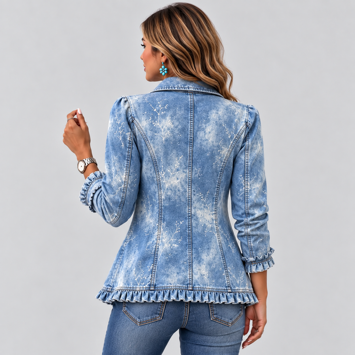 JEMISON | VESTE BOHO VINTAGE BOTANIQUE DÉGRADÉE À VOLANTS