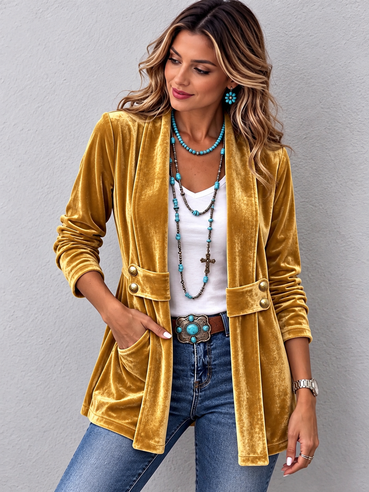 HOLLIWELL | VESTE VINTAGE OUVERTE À REVERS ET BOUTONS