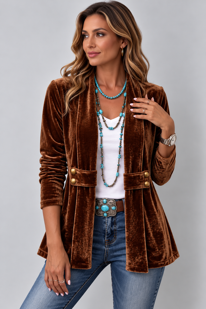 HOLLIWELL | VESTE VINTAGE OUVERTE À REVERS ET BOUTONS