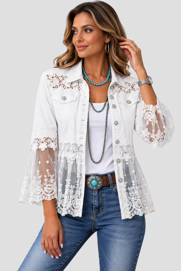 SUNNELACE | VESTE À PANNEAUX EN DENTELLE