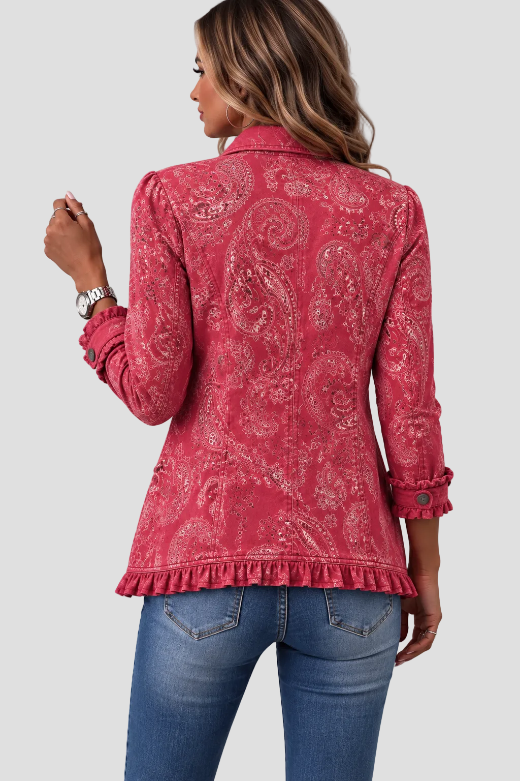 ANOUK | VESTE VINTAGE PAISLEY À VOLANTS