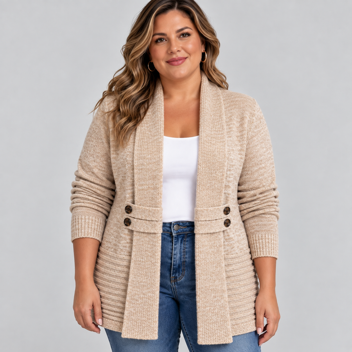 HARLOW | CARDIGAN EN MAILLE CÔTELÉE