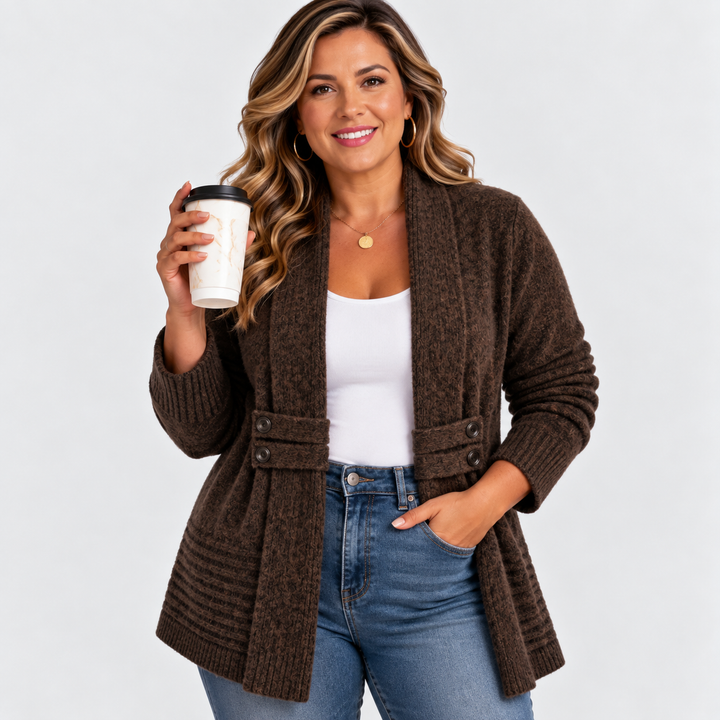 CAMILLE | CARDIGAN EN MAILLE CÔTELÉE